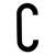 LETTERA'C'ADES. T-6 8X3,5 CM NERA